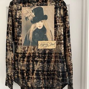 Angry Minnow Black Stevie Nicks Graphic Women's Top.